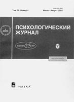 ПСИХОЛОГИЧЕСКИЙ ЖУРНАЛ РАН. Т.26, № 4, июль–август, 2005